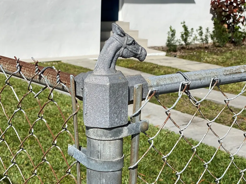 Chain link fence with post cap